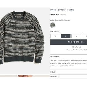 Marine Layer, Men’s Fai Aisle Sweater, size M, Like new conditions